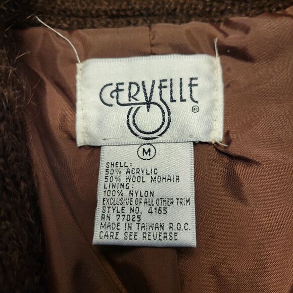 Cervelle 80s Brown Mohair Eclectic Grandpa Grandmacore Sweater Cardigan Medium - Picture 8 of 12